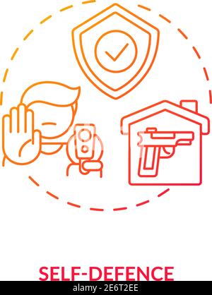 Self defense red gradient concept icon Stock Vector