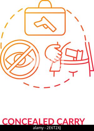 Concealed carry red gradient concept icon Stock Vector