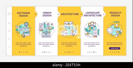 Collaborative design application fields onboarding vector template Stock Vector