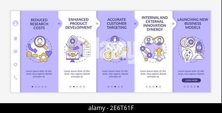 Open innovation advantages onboarding vector template Stock Vector