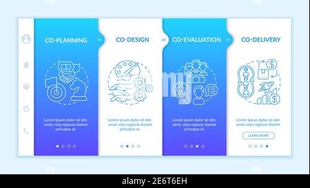 Collaborative production elements onboarding vector template Stock Vector