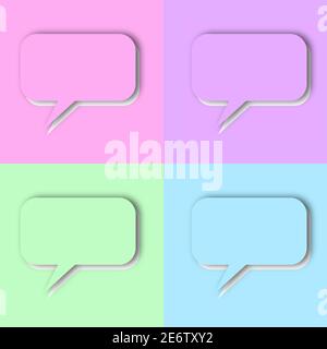 Pastel speech bubbles set Stock Vector