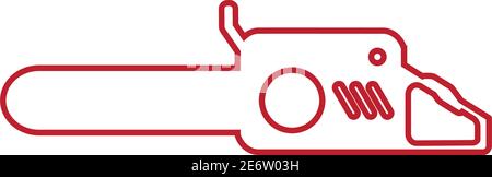 gasoline chainsaw isolated color vector illustration Stock Vector