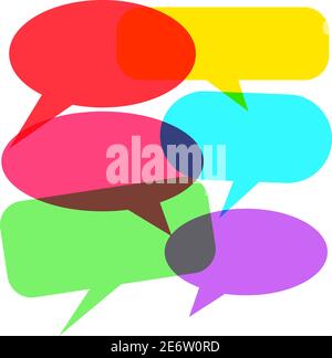 Colorful Speech bubbles on white background Stock Vector