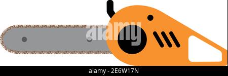 gasoline chainsaw isolated color vector illustration Stock Vector