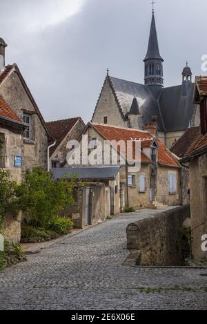 France, Indre et Loire, Loire Valley, Montresor, labelled Les Plus Beaux Villages de France (The Most Beautiful Villages of France), Collegiate Church of Saint Jean Baptiste of the 16th century, by Imbert of Bastarnay Stock Photo