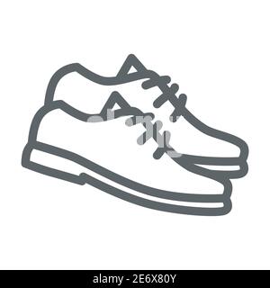 Golf shoes line icon, golf concept, Golfer boots sign on white background, shoes icon in outline style for mobile concept and web design. Vector Stock Vector