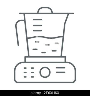 Juicer thin line icon, Kitchen appliances concept, Blender sign on white background, squeezer icon in outline style for mobile concept and web design Stock Vector