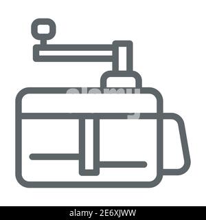 Vegetable slicer line icon, Kitchen appliances concept, Kitchen domestic electrical equipment sign on white background, Automatic vegetable cutter Stock Vector
