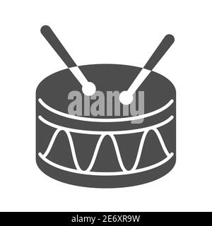 Drum glyph icon, music and beat, percussion instrument sign, vector ...