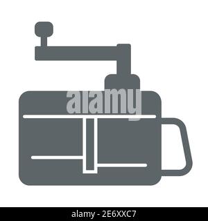 Vegetable slicer solid icon, Kitchen appliances concept, Kitchen domestic electrical equipment sign on white background, Automatic vegetable cutter Stock Vector