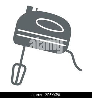 Mixer solid icon, ccc concept, kitchen mixer sign on white background, Hand mixer icon in glyph style for mobile concept and web design. Vector Stock Vector