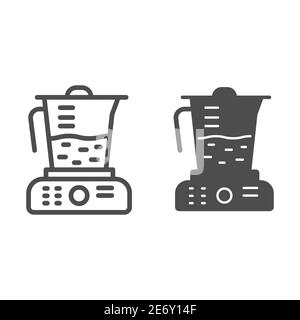 Juicer line and solid icon, Kitchen appliances concept, Blender sign on white background, squeezer icon in outline style for mobile concept and web Stock Vector