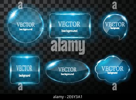 Glass vector button plane. Easy editable background Stock Vector