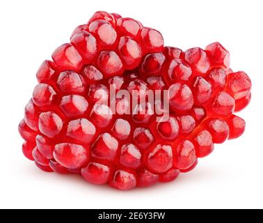 Ripe peeled pomegranate seeds isolated on white background with clipping path. Full depth of field. Stock Photo