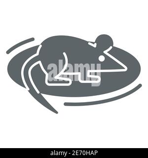 Rat for experiments solid icon, science concept, Experimental mouse sign on white background, Laboratory mouse icon in glyph style for mobile concept Stock Vector