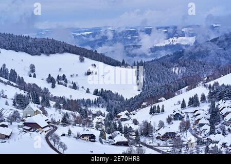 Black Forest village in the winter Stock Photo