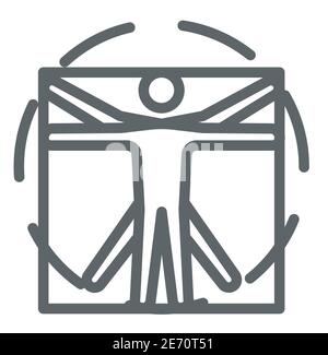 vitruvian man icon on white background. Simple element illustration ...