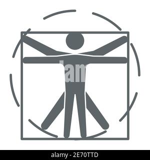 vitruvian man icon on white background. Simple element illustration ...