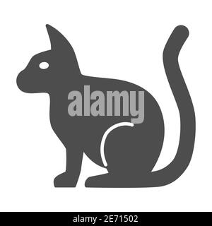 Cat line and solid icon, pets concept, kitten sign on white background,  sitting cat silhouette icon in outline style for mobile concept and web  design Stock Vector Image & Art - Alamy