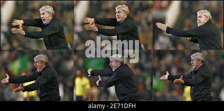 Composite Image - Real Betis' coach Luis Fernandez gives instructions to his players during the Spanish First Division soccer match, Real Betis vs FC Barcelona at Manuel Ruiz de Lopera stadium in Seville, Spain on January 24, 2007. The match ended in a 1-1 draw. Photo by Christian Liewig/ABACAPRESS.COM Stock Photo