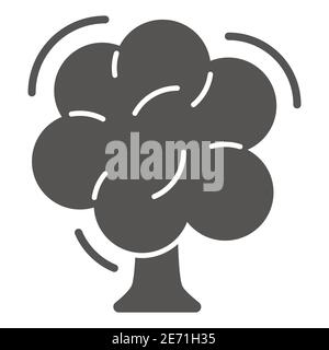 Tree solid icon, Garden and gardening concept, oak sign on white background, forest symbol in glyph style for mobile concept and web design. Vector Stock Vector