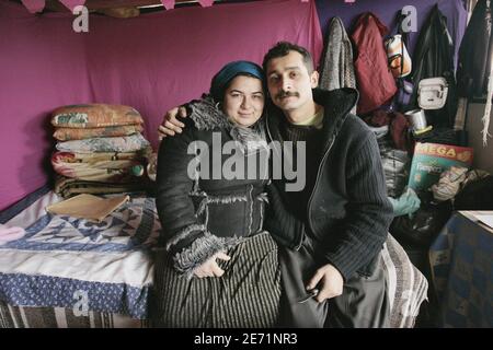 Romanian gypsy (roms) families live in new shanty towns in the northern suburb of Paris, France on January 20, 2007. Photo by Mousse/ABACAPRESS.COM Stock Photo