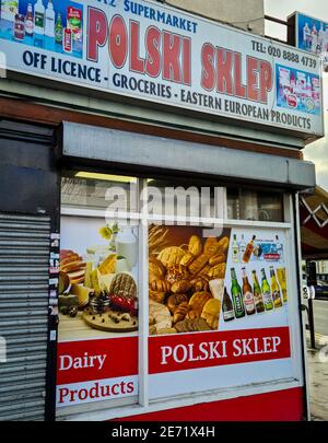 A London supermarket specialising in Polish food and products. Stock Photo