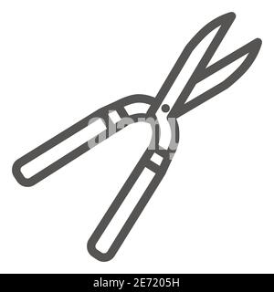 Pruner line icon, Garden and gardening concept, Pruning scissors sign on white background, secateurs icon in outline style for mobile concept and web Stock Vector