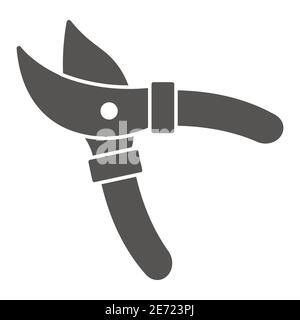 Garden shears solid icon, Garden and gardening concept, Secateurs sign on white background, gardening scissors icon in glyph style for mobile concept Stock Vector