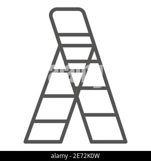 Garden stairs solid icon, Garden and gardening concept, Stepladder sign on white background, Ladder icon in glyph style for mobile concept and web Stock Vector