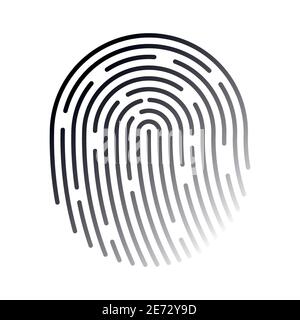 Fingerprint thin line icon. Symbol of identity, security or privacy. Modern vector sign. Stock Vector