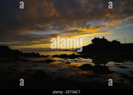 Craig y Mor, Lon Isallt, Trearddur Bay, North Wales, United Kingdom, Stock Photo