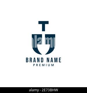 MODERN LETTER T SHOVEL QUOTE LOGO VECTOR TEMPLATE SUITABLE FOR MESSAGE, CHAT, TALK APP OR TECHNOLOGY LITERACY PRODUCT Stock Vector