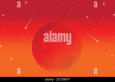 Vector illustration of Space exploration with reflected stars and lights. Stock Vector