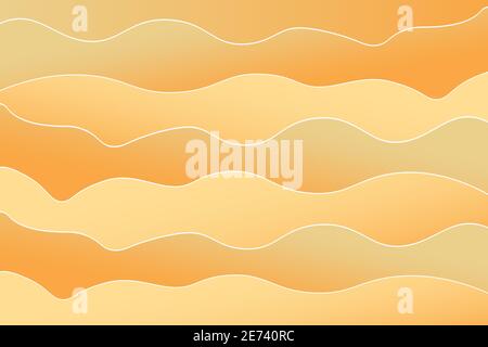 Desert wave curved lines background Stock Vector