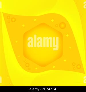 Elegant yellow wave background with geometric shapes Stock Vector