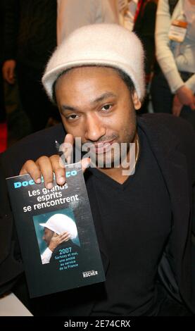 French singer Doc Gyneco poses during the Book Fair 'Le Salon Du Livre' held at Porte de Versailles, in Paris, France, on March 24, 2007. Photo by Denis Guignebourg/ABACAPRESS.COM Stock Photo