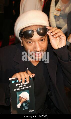 French singer Doc Gyneco poses during the Book Fair 'Le Salon Du Livre' held at Porte de Versailles, in Paris, France, on March 24, 2007. Photo by Denis Guignebourg/ABACAPRESS.COM Stock Photo