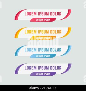 Gradient web lower third banners template Stock Vector