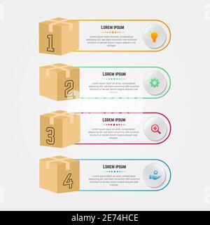 Modern infographic with 3d packaging boxes Stock Vector