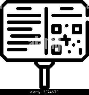 annotation plate museum exhibit line icon vector illustration Stock ...