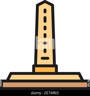 Egyptian obelisks, ancient column color line icon. Isolated on white background Stock Vector