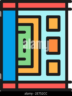 Ancient egyptian papyrus, parchment color line icon. Stock Vector