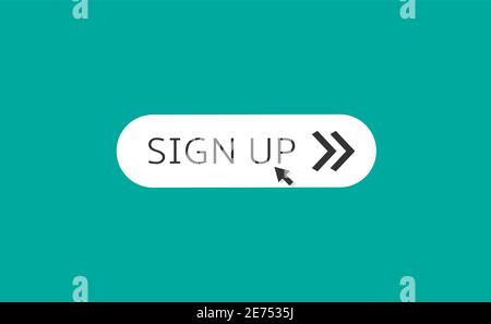 Sign up white button11 Stock Vector