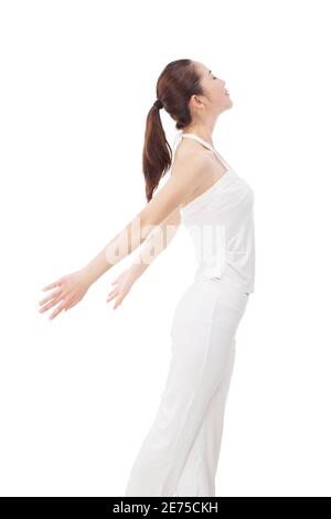 Young woman practicing Yu Ga high quality photo Stock Photo