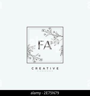 FA Beauty vector initial logo art, handwriting logo of initial signature, wedding, fashion, jewerly, boutique, floral and botanical with creative temp Stock Vector