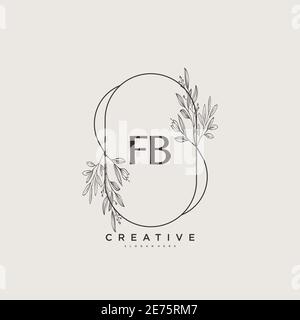 FB Beauty vector initial logo art, handwriting logo of initial signature, wedding, fashion, jewerly, boutique, floral and botanical with creative temp Stock Vector