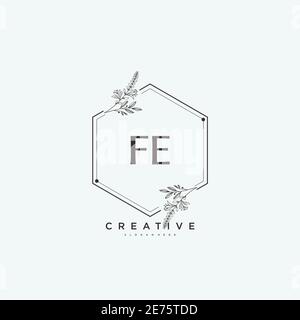 FE Beauty vector initial logo art, handwriting logo of initial signature, wedding, fashion, jewerly, boutique, floral and botanical with creative temp Stock Vector
