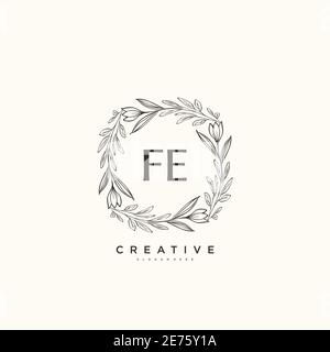 FE Beauty vector initial logo art, handwriting logo of initial signature, wedding, fashion, jewerly, boutique, floral and botanical with creative temp Stock Vector